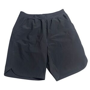 Lands End Womens Black Active Shorts Plus Size 16W Stretch Athletic Pockets